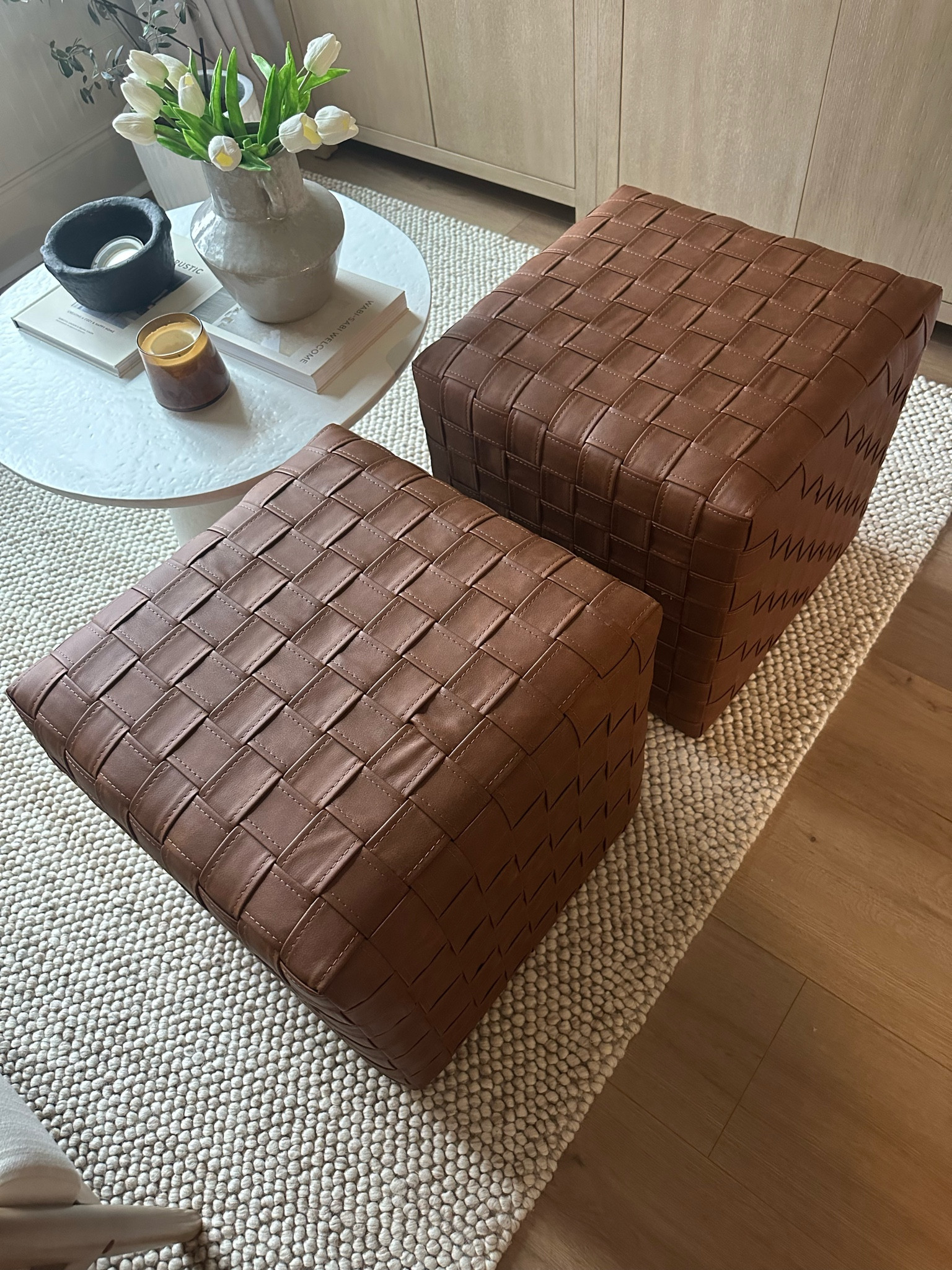 Wellford Faux Leather Woven Cube Curated On LTK