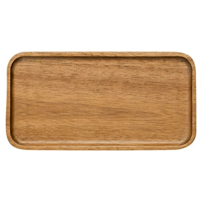 Wood Serving Tray, Small Trays for Decor and Storage, Rectangle Wooden Plate for Serving Food, Te... | Walmart (US)