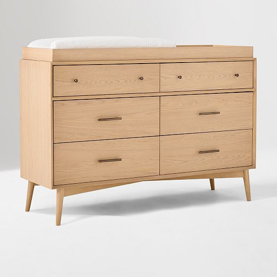 Mid-Century 6-Drawer Changing Table and Topper, Blonde, WE Kids | West Elm (US)