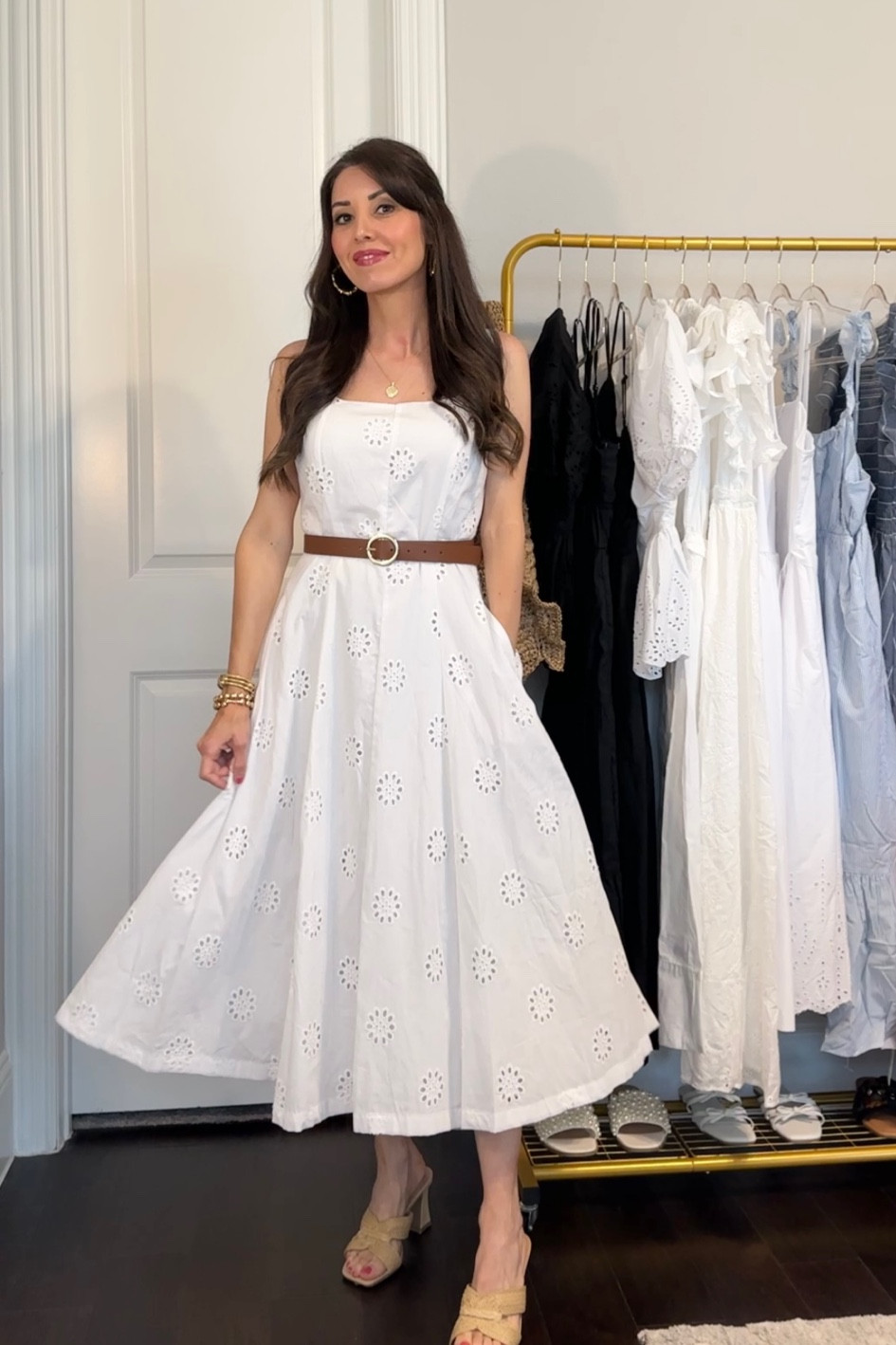 BACK IN STOCK! ✨ Gorgeous eyelet dress under $40! Fully lined and great quality 👏🏻 Wearing XS (size down if between sizes) #walmartfashion 

#LTKStyleTip #LTKFindsUnder50 #LTKSaleAlert