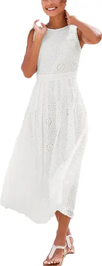 Women's Sleeveless Eyelet Maxi Dress | Nordstrom