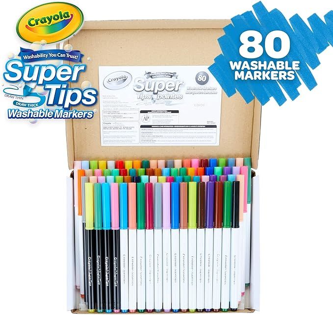 Crayola Supertip Markers w/ Scents 80ct [Amazon Exclusive] | Amazon (US)