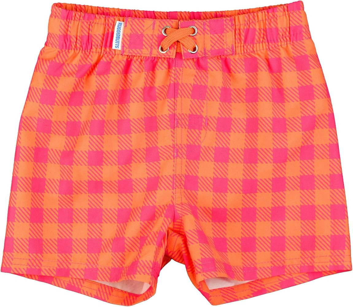 RUGGEDBUTTS Boys UPF50+ Sun Protection Gingham Swim Trunks | Amazon (US)