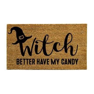 Evergreen 16 in. x 28 in. Nature Coir Halloween Greeting "Witch Better Have My Candy" D... | The Home Depot