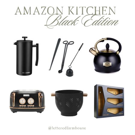 #founditonamazon Amazon Kitchen Favorites Black Edition - check out these chic kitchen finds for your modern kitchen!

Hostess gift / gift for her / gift for mom / gift for grandma / gift for grandmother / mother birthday / friend gift / friend birthday / sister gift / sister birthday / wedding registry

black tea kettle / black tea pot / modern kitchen decor / kitchen appliances / black colander / kitchen organization / toaster  #LTKunder50

Follow my shop @LetteredFarmhouse on the @shop.LTK app to shop this post and get my exclusive app-only content!

#liketkit #LTKhome #LTKparties
@shop.ltk
https://liketk.it/4hIUP

#LTKfindsunder50 #LTKSeasonal #LTKstyletip