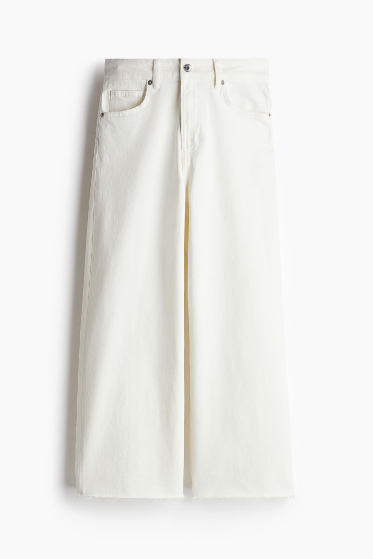 H & M - High Rise Wide-cut Jeans - White | H&M (US + CA)