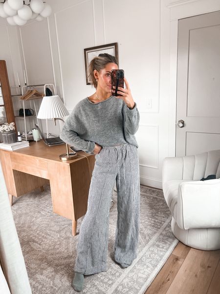 Not leaving the house today, so I self tanned and threw on some sophisticated comfies 🥰 (wearing xs pant & small sweater) 

#LTKStyleTip #LTKGiftGuide #LTKSeasonal