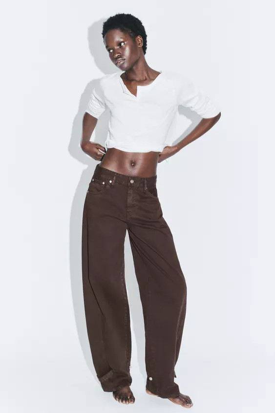 TRF BALLOON MID-WAIST JEANS WITH BELT LOOPS | Zara UK