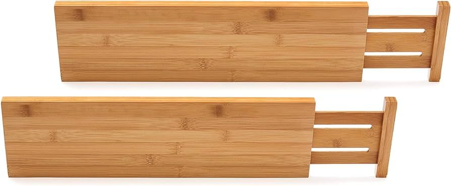 Lipper International 8897 Bamboo Wood Custom Fit Adjustable Deep Kitchen Drawer Dividers, Set of ... | Amazon (US)