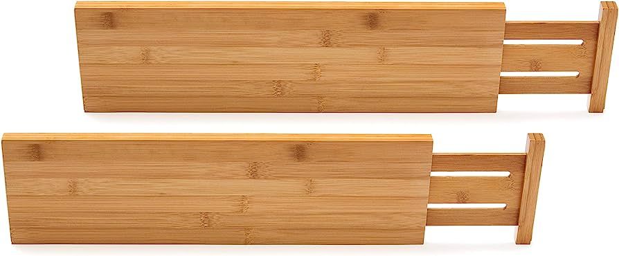 Lipper International 8897 Bamboo Wood Custom Fit Adjustable Deep Kitchen Drawer Dividers, Set of ... | Amazon (US)
