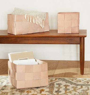 Woven Leather Basket | Rejuvenation