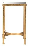 Safavieh Home Collection Halyn Gold Leaf Mirror Top End Table | Amazon (US)