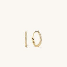 Pave Diamond Huggie Hoops | Mejuri (Global)