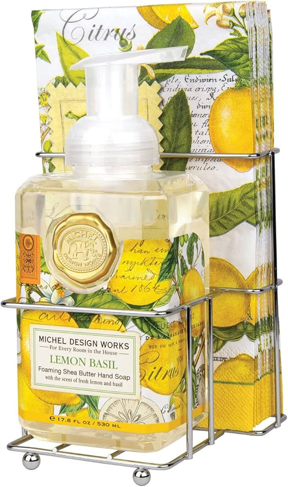 Michel Design Works Foaming Hand Soap and Napkin Caddy Set, Lemon Basil | Amazon (US)