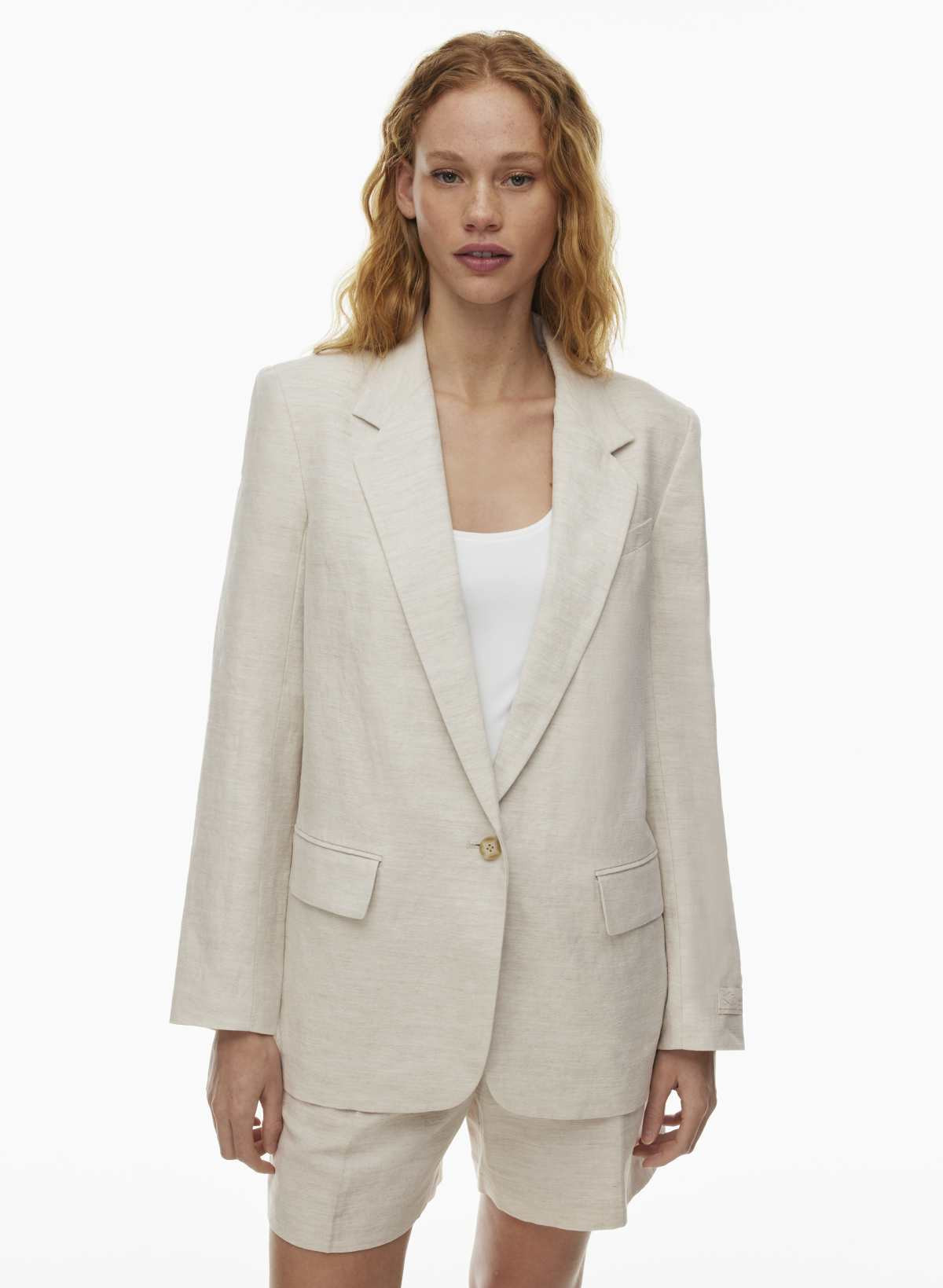 Aritzia Wilfred Women's Cruiselinen Generation Blazer in Natural Ecru | 0 | Aritzia
