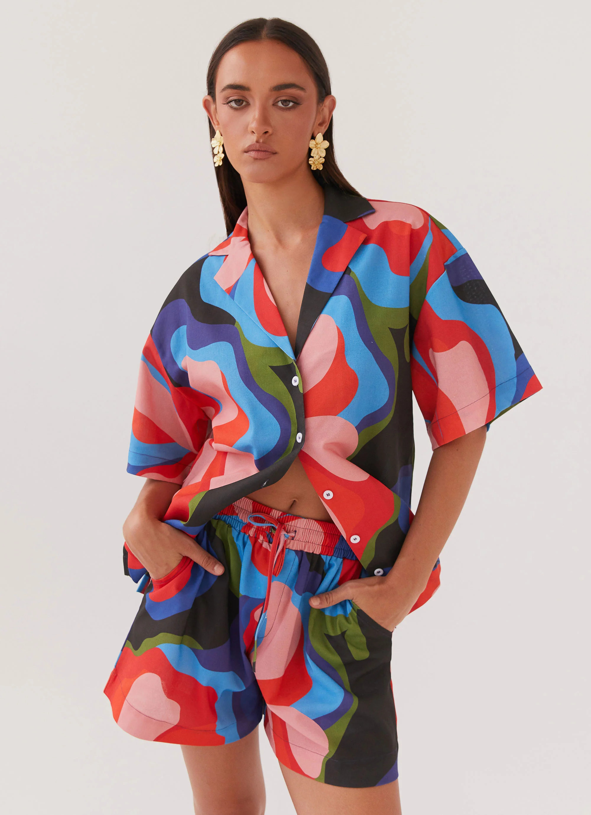 Peppermayo Exclusive -  Sweet Relief Linen Shorts - Floral Fantasy | Peppermayo (Global)