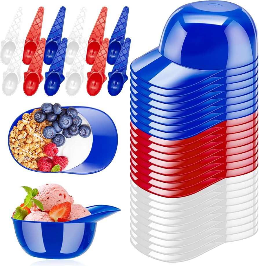 48 PCS Plastic Baseball Helmet Bowl,8 oz Mini Ice Cream Bowls,24 PCS Dessert Baseball Cap Bowls,2... | Amazon (US)
