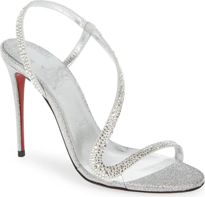 Rosalie Crystal Embellished Glitter Slingback Sandal (Women) | Nordstrom