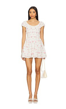 LoveShackFancy Siona Dress in Thulian Pink from Revolve.com | Revolve Clothing (Global)