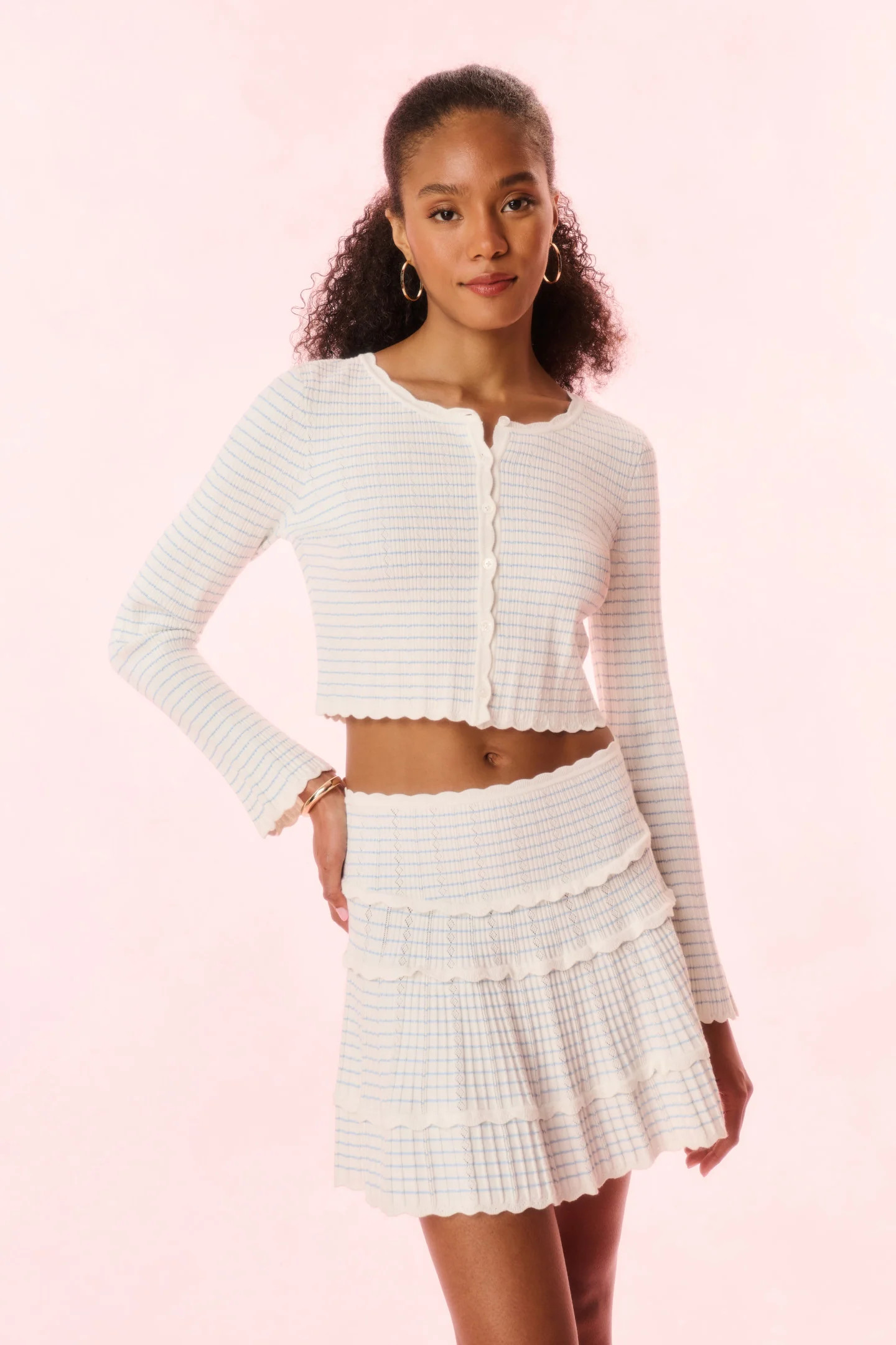 Colella Striped Stretch Knit Skirt | LoveShackFancy