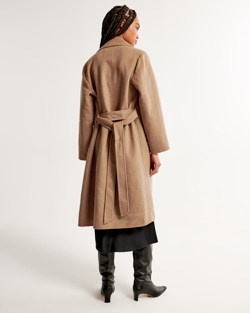 Wool-Blend Belted Blanket Coat | Abercrombie & Fitch (US)