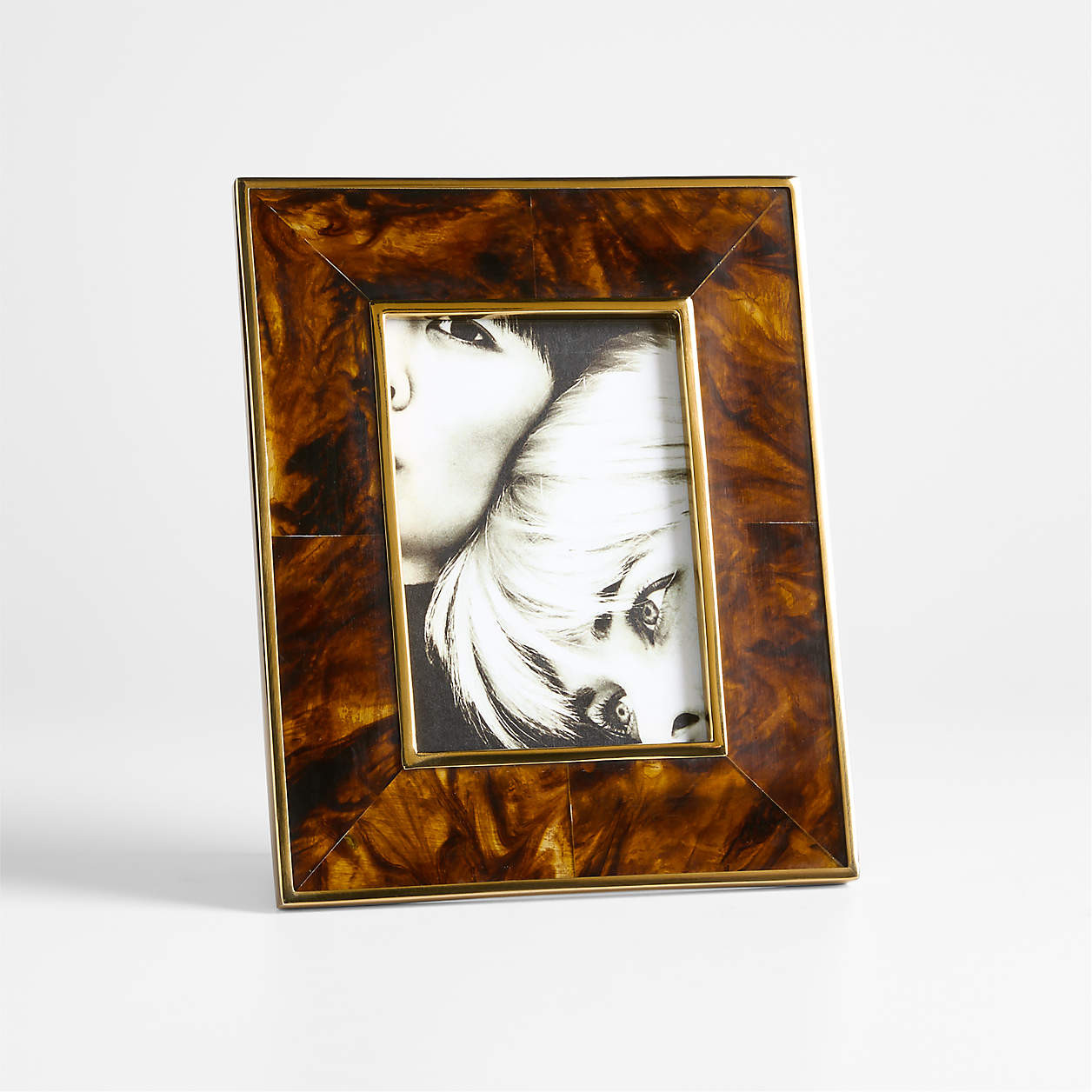 Tortoise Brass Resin 5x7 Picture Frame + Reviews | Crate & Barrel | Crate & Barrel