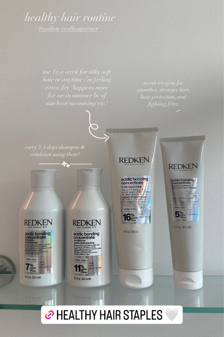 healthy hair routine featuring the redken acidic bonding line! #healthyhair #haircaretips #haircarefavorites 

#LTKBeauty #LTKSeasonal #LTKFindsUnder50