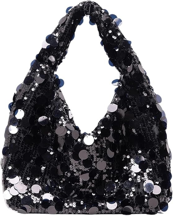 MakeMeChic Women's Sequin Evening Bag Glitter Sparkling Party Clutch Handle Bag Elegant Handbag | Amazon (US)