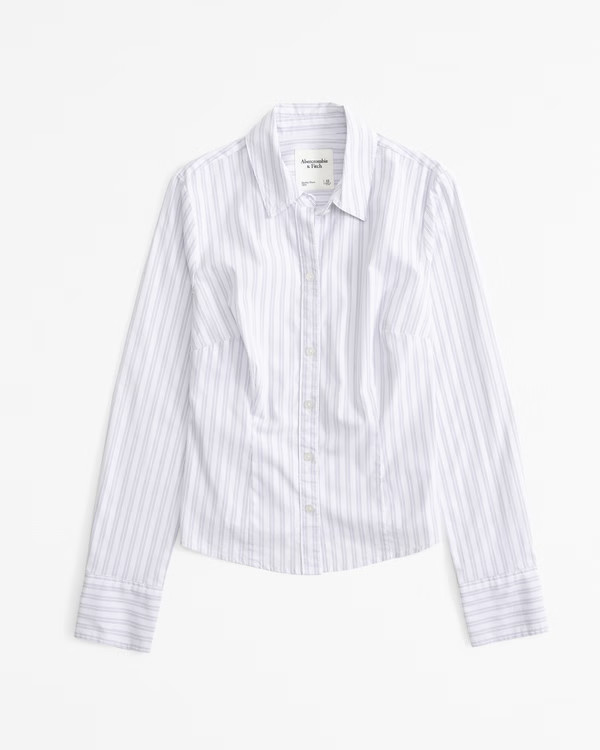 Women's Slim Poplin Shirt | Women's Clearance | Abercrombie.com | Abercrombie & Fitch (US)
