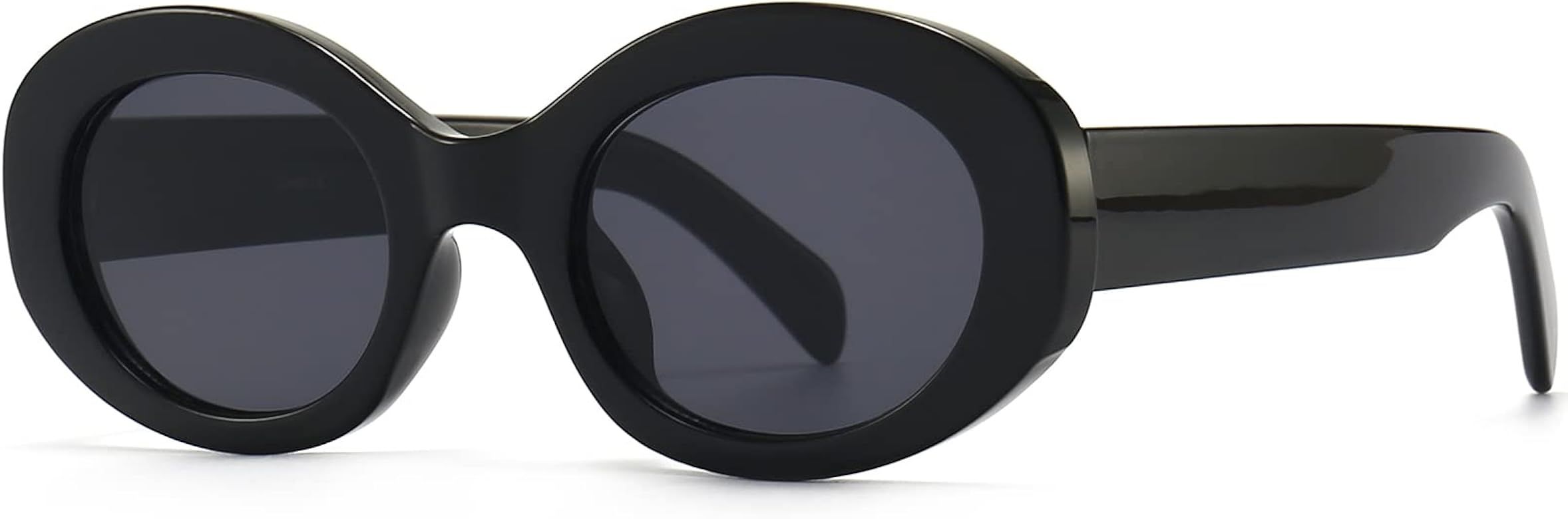 AIEYEZO Modern Oval Sunglasses Thick Chunky Frame Sun Glasses for Women Men Vintage Retro Oval Sh... | Amazon (US)