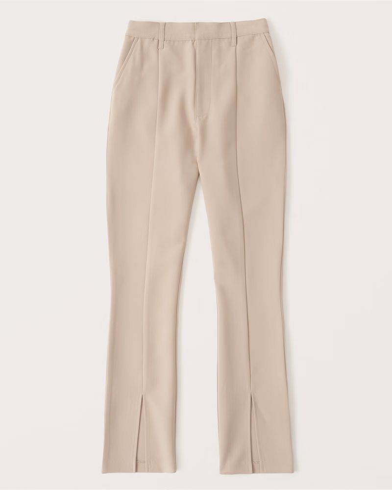 Split-Hem Tailored Slim Straight Pants | Abercrombie & Fitch (US)