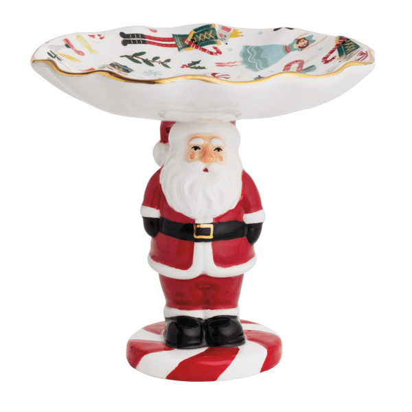 Santa Pedestal Candy Dish | Mud Pie