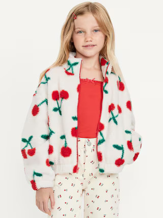 Oversized Sherpa Zip Jacket for Girls | Old Navy (US)