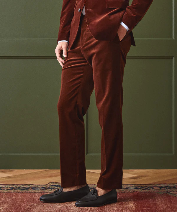 Italian Corduroy Sutton Suit Pant in Rust | Todd Snyder