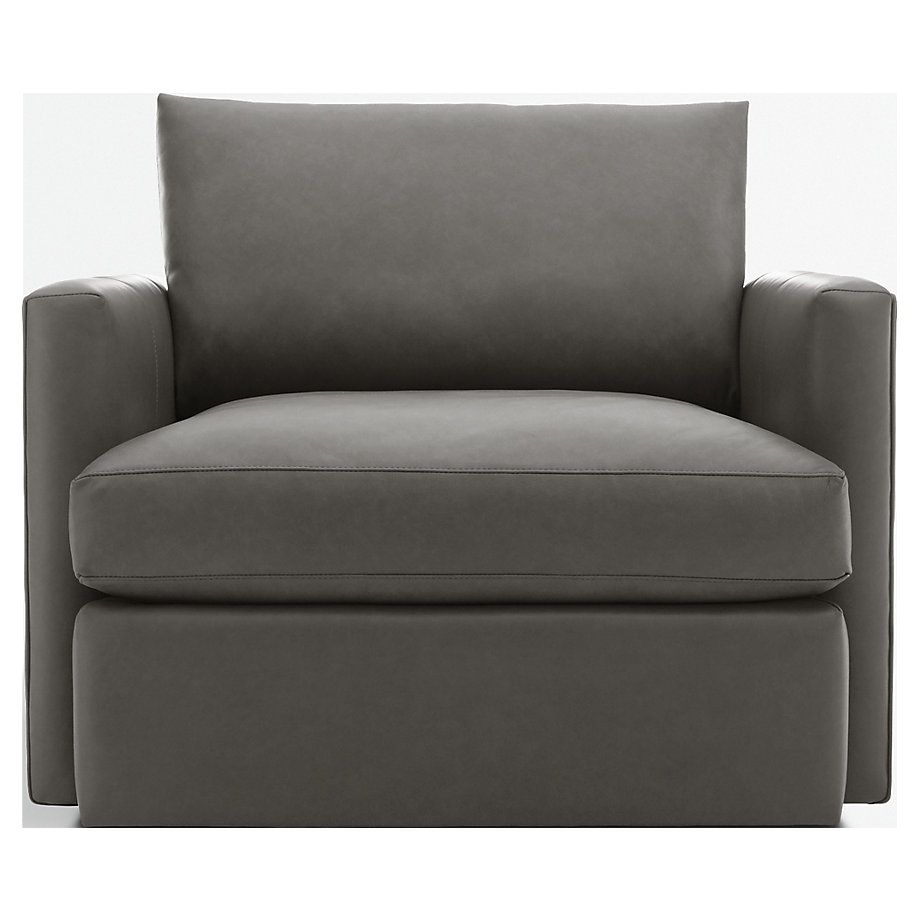 Lounge Leather Swivel Chair | Crate & Barrel | Crate & Barrel
