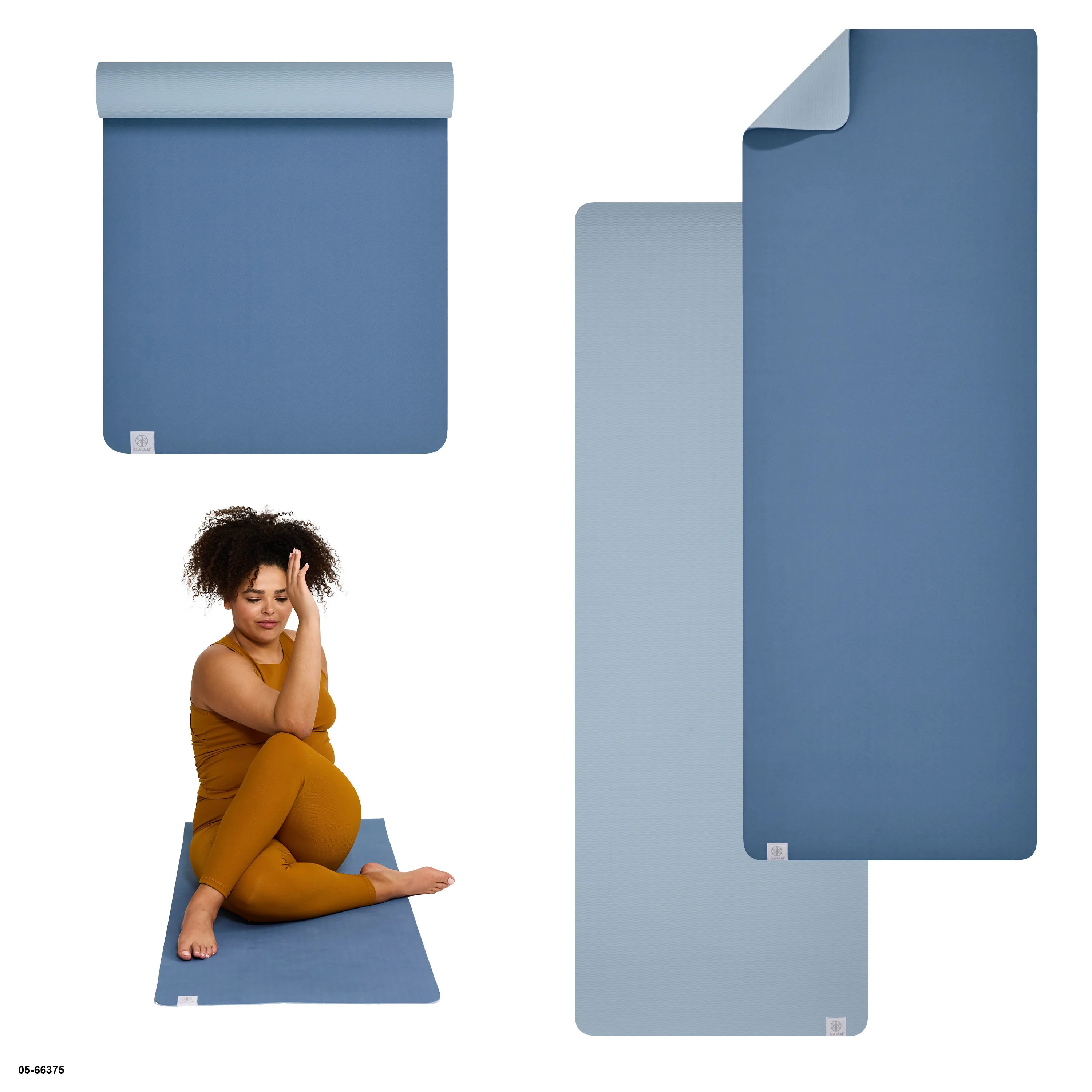 Gaiam Performance Yoga Mat, Made of Durable TPE, 23.5" x 68" x 6MM Thick, Celestial/Coronet | Walmart (US)