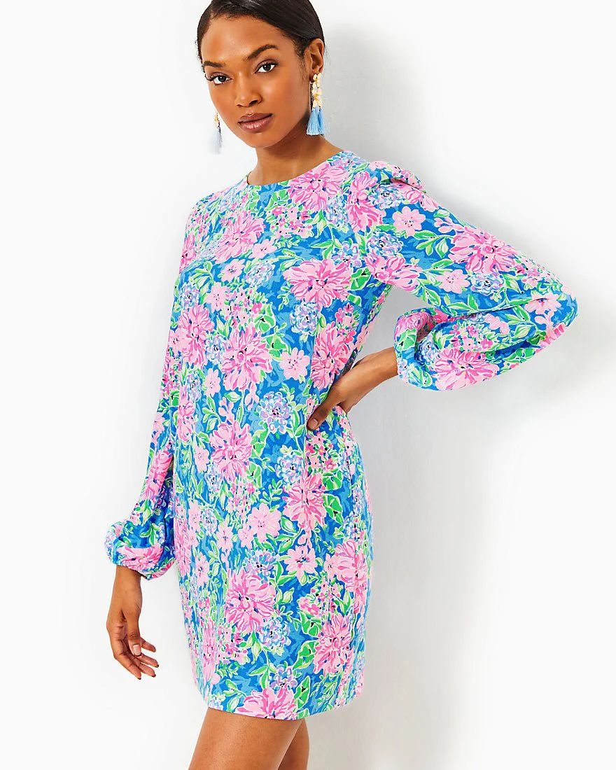 Alyna Long Sleeve Dress | Splash of Pink - A Lilly Pulitzer Store