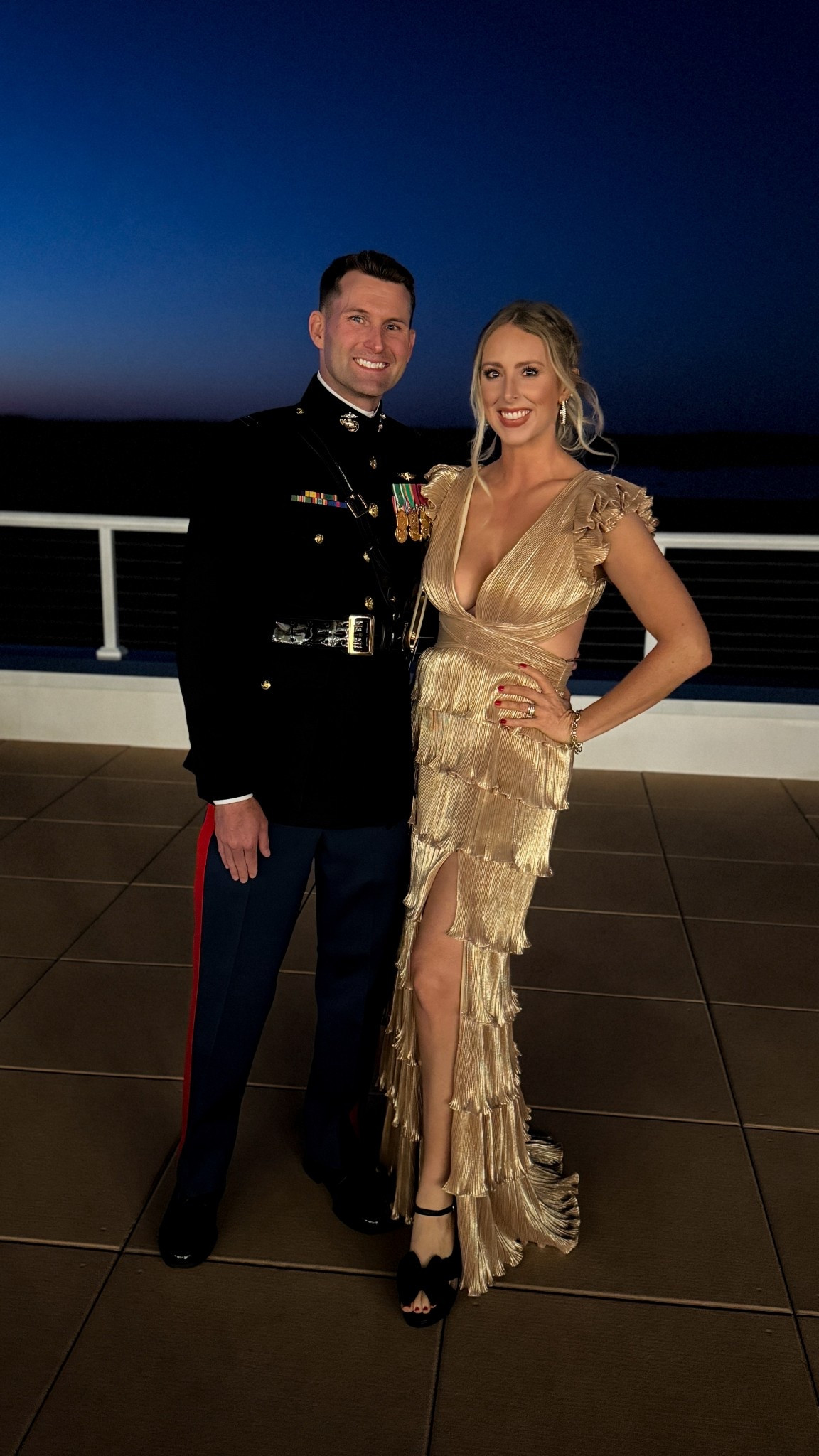 Marine Corps Birthday Ball 2025! This gold Mac Duggal dress is absolutely beautiful! Paired with bow heels from DSW! 

#LTKHoliday #LTKShoeCrush #LTKParties