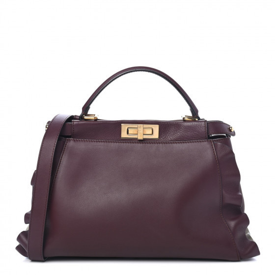 FENDI

Silk Calfskin Waves Medium Peekaboo Iconic Satchel Bordeaux Latte | Fashionphile