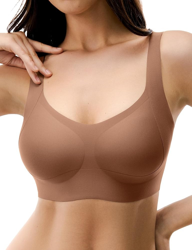 Seamless Bras for Women, Wireless Supportive Bra Comfortable No Underwire Full Coverage Push Up B... | Amazon (US)
