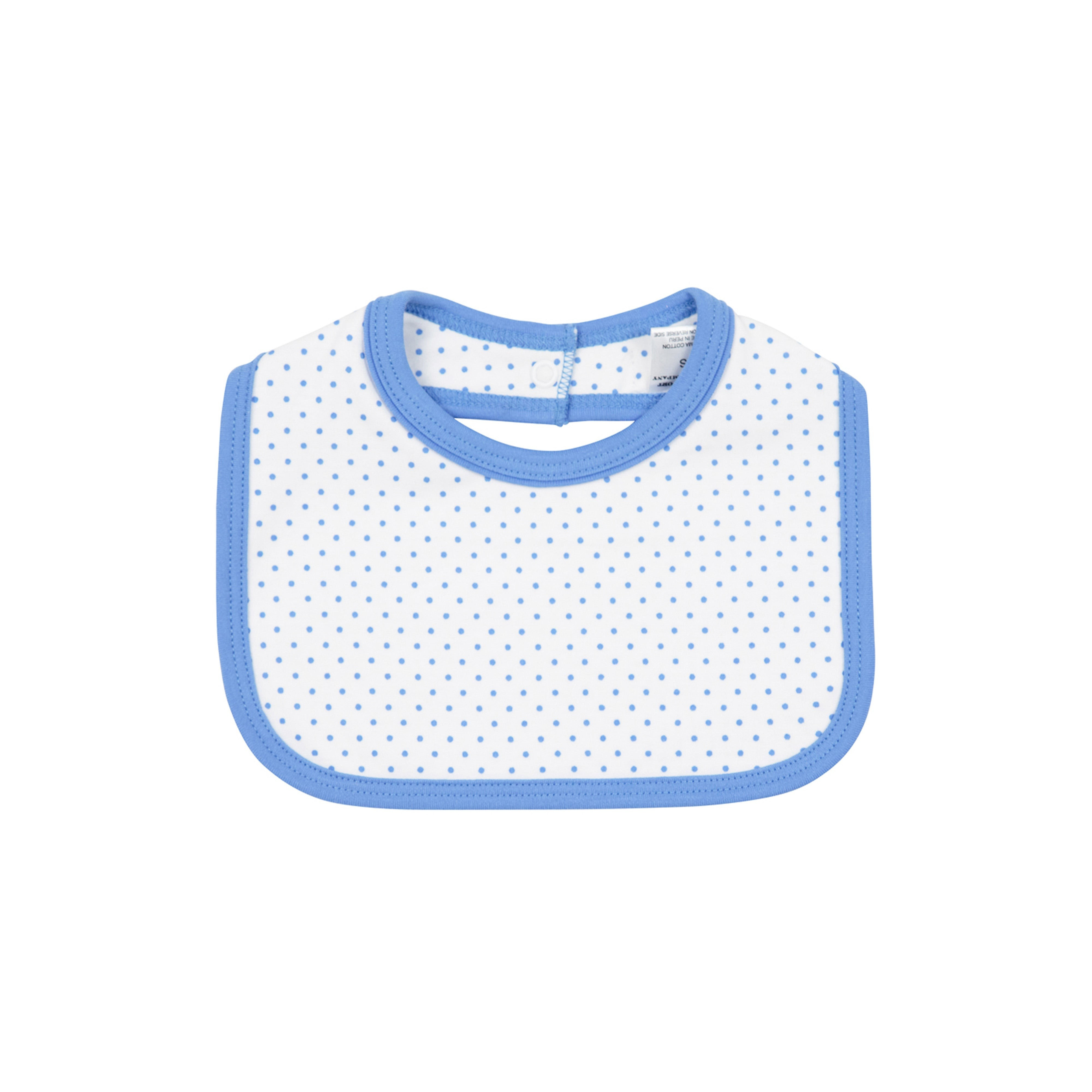 Bellyful Bib - Barbados Blue Micro Dot | The Beaufort Bonnet Company