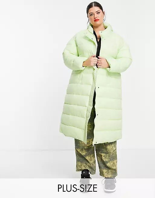Native Youth Plus oversized longline padded coat in pastel | ASOS (Global)