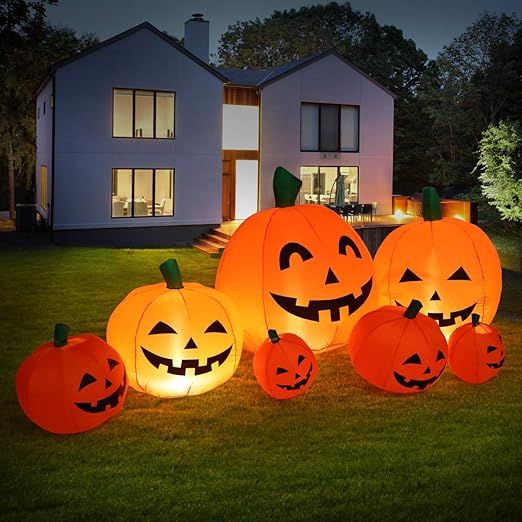 Sizonjoy 7 Ft Halloween Blow up Inflatable Pumpkin Decoration-Lighted for Home Yard Garden Indoor... | Amazon (US)
