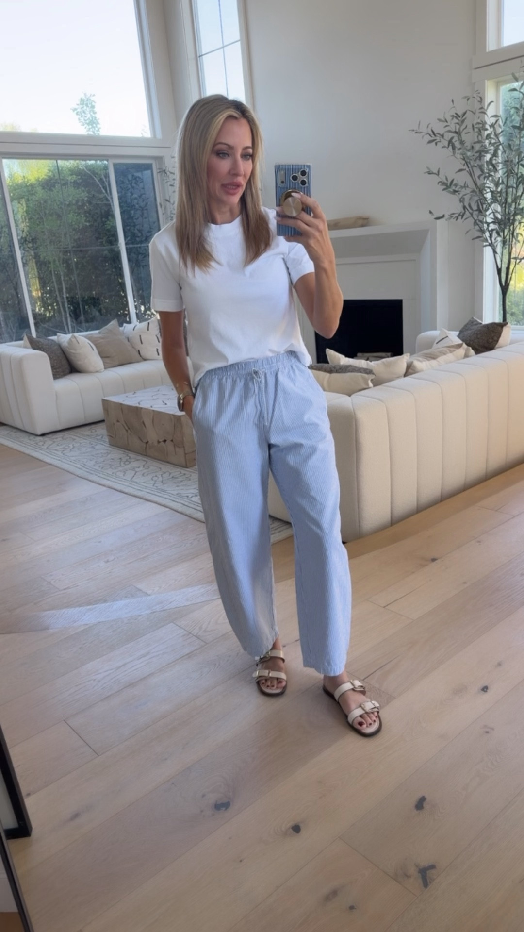 casual spring outfit preppy summer look pull on pants crisp white T-shirt

#LTKSeasonal #LTKootd #LTKOver40