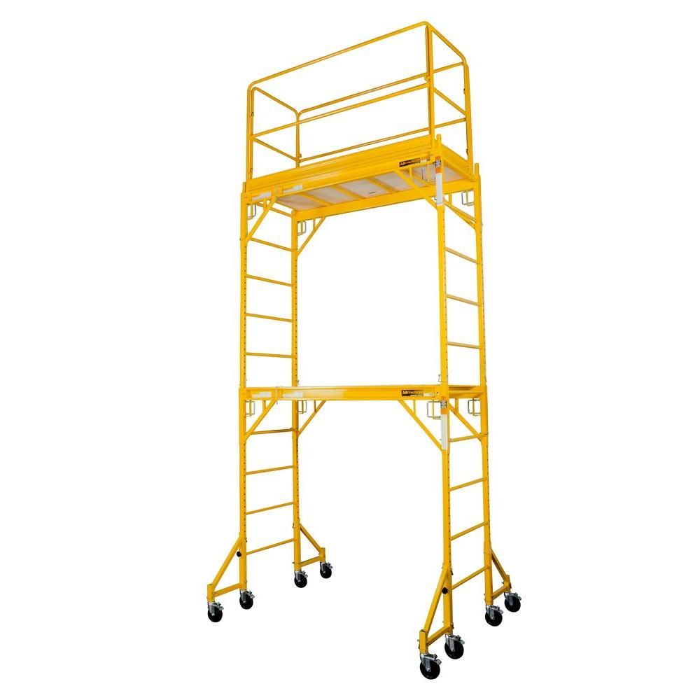 MetalTech Jobsite Series Baker 12 ft. x 6.1 ft. x 2.5 ft. Steel Scaffold Tower with 1000 lbs. Load C | The Home Depot