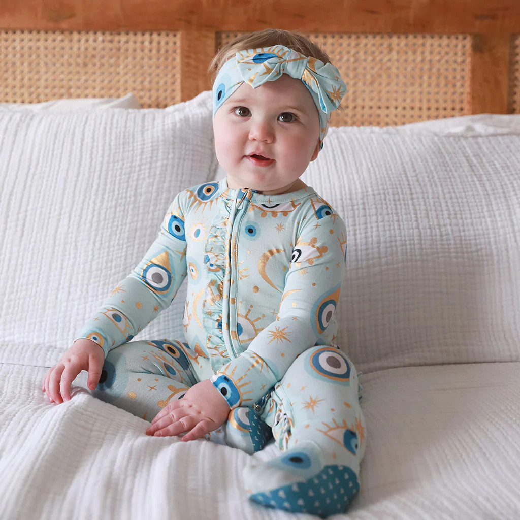 Nazar Blue Baby Girl Sleeper | Celestial Fiona | Posh Peanut