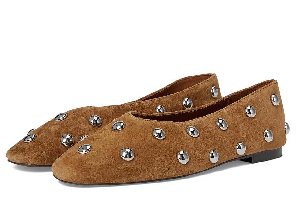 Madewell Sage Ballet Flat - Dome Stud Women's Shoes Dried Acorn : 10 M, Leather | Zappos