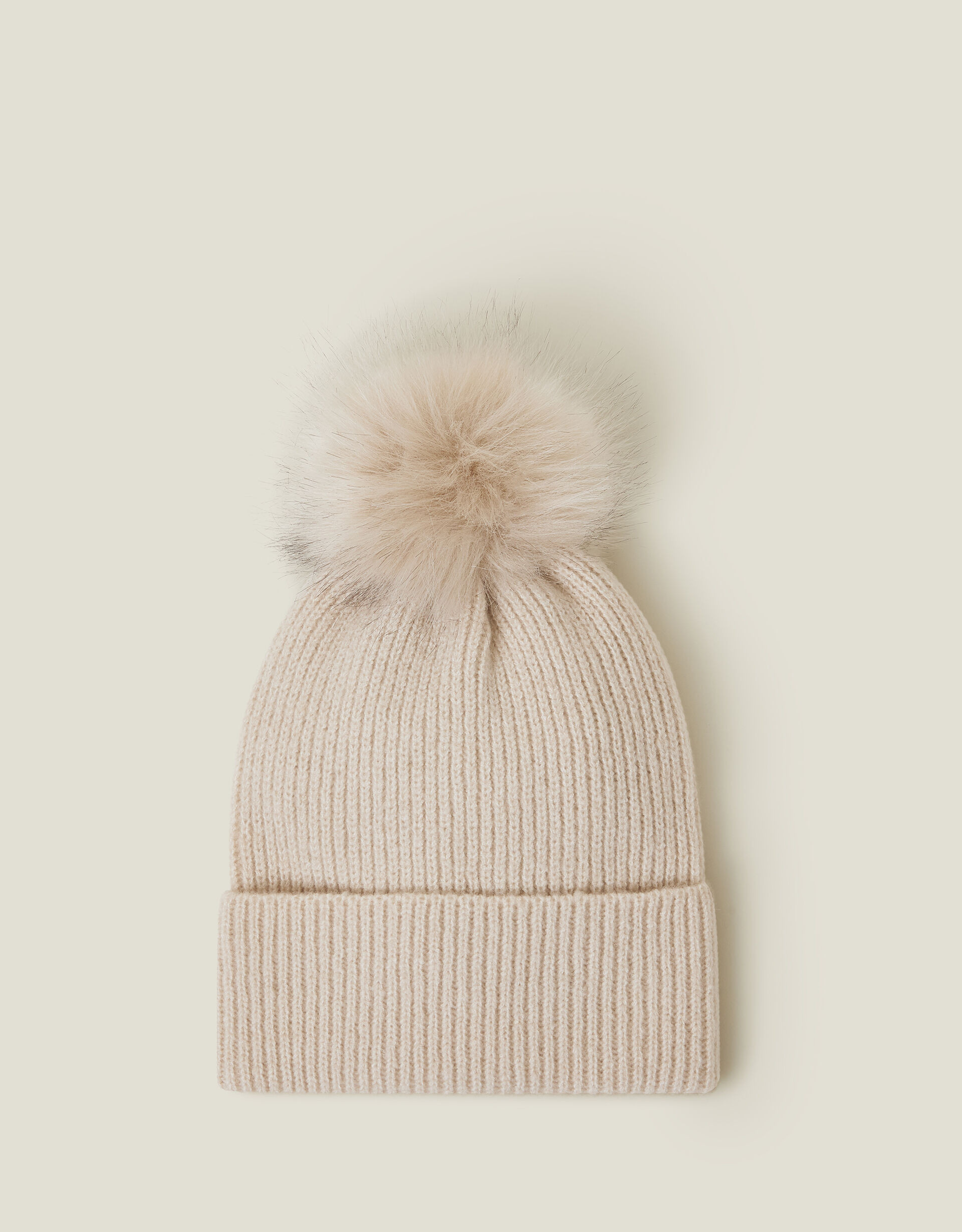 Knit Pom-Pom Beanie  Natural | Accessorize (Global)