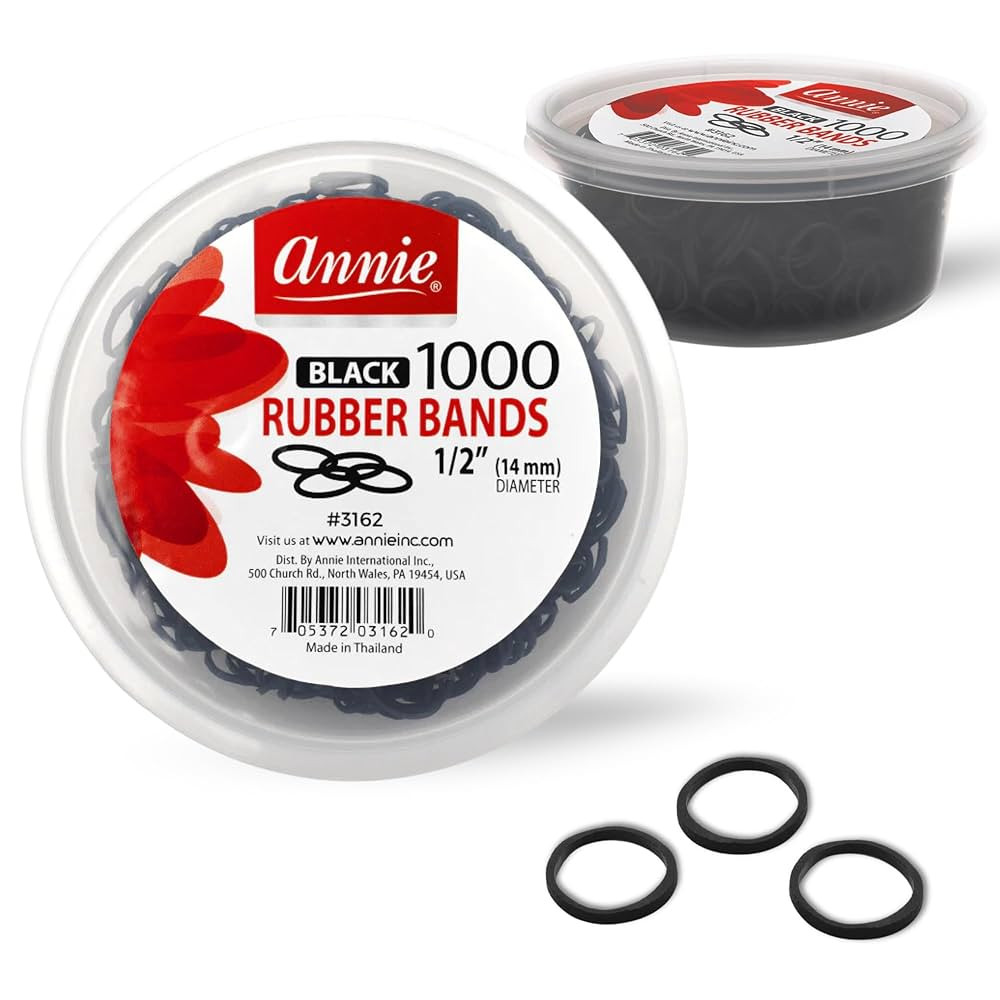 ANNIE 1000 RUBBER BANDS 1/2" #BLACK | Amazon (US)