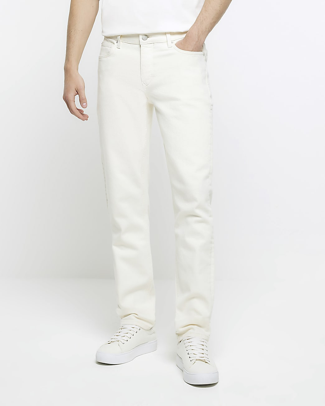 Cream slim fit jeans | River Island (UK & IE)